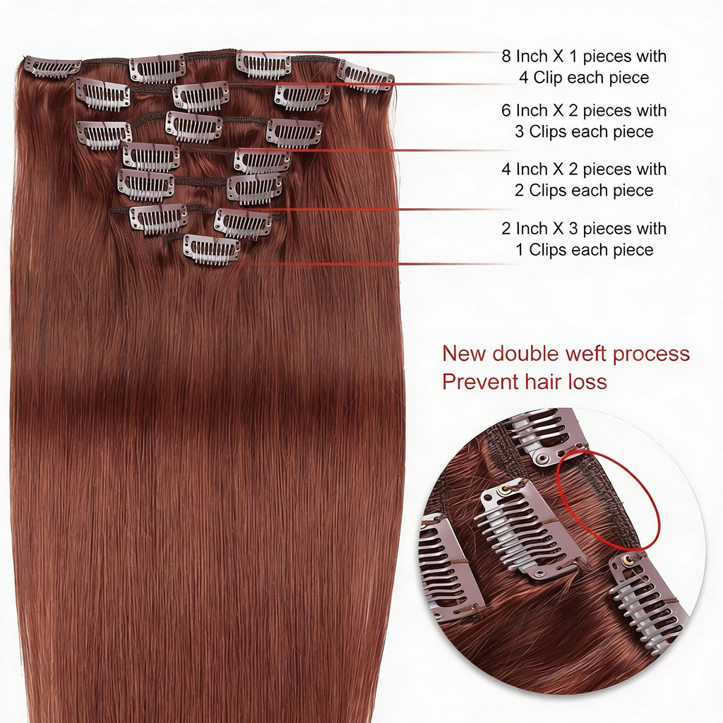 Terracotta Copper /  Classic Clip-Ins (120g-150g)(#33) - ElevateHealthTech