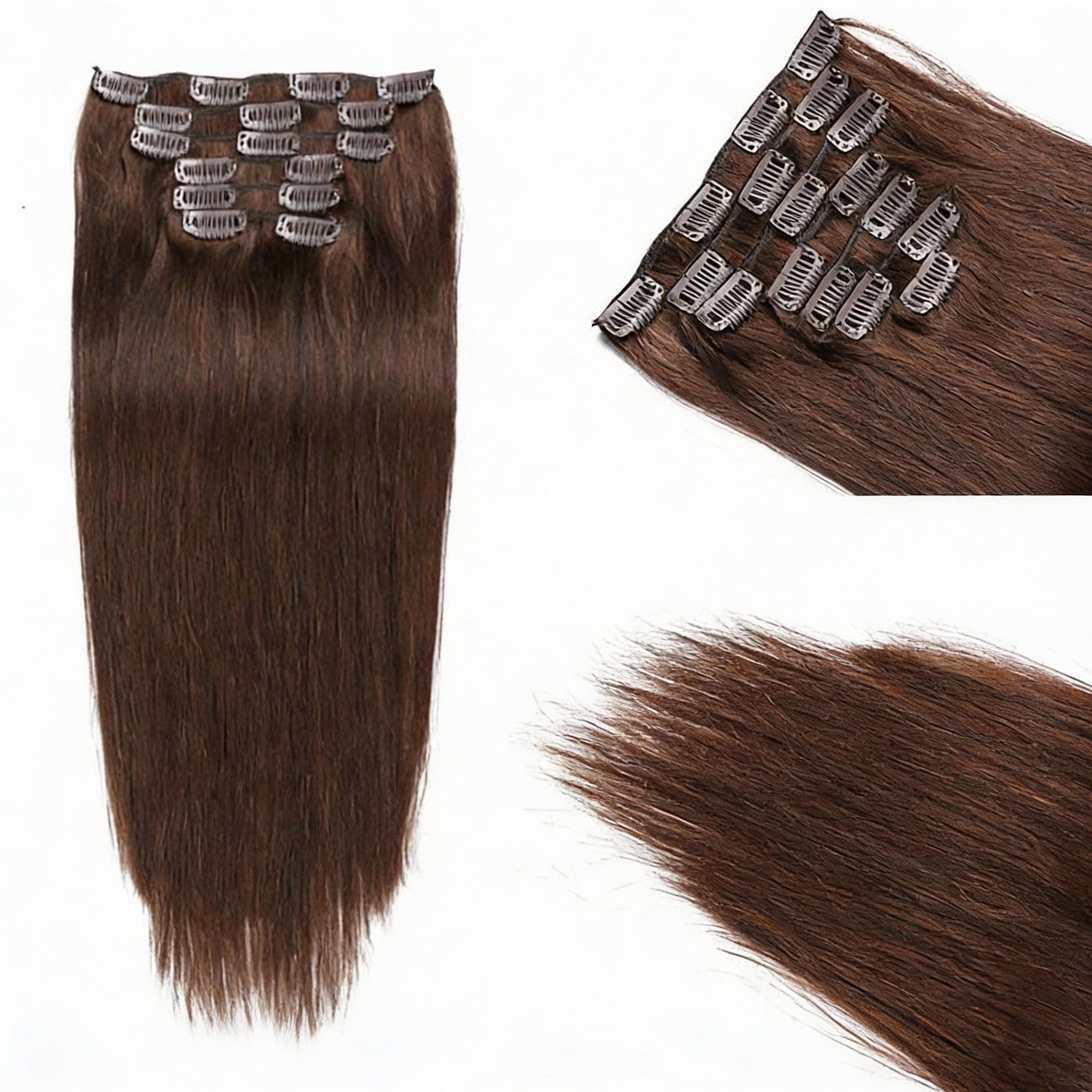 Dark Brown / Classic Clip-Ins(100g-120g) (#2) - ElevateHealthTech