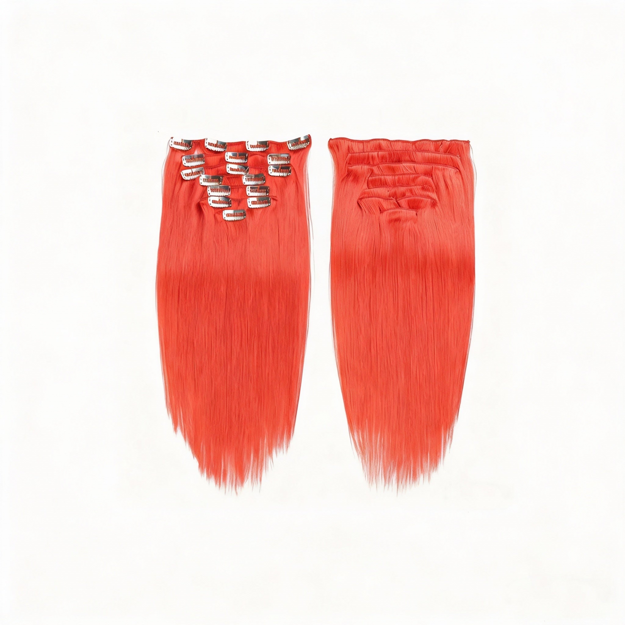 Red Premium Classic Clip-In Hair Extensions(100g-120g)(#red) - ElevateHealthTech